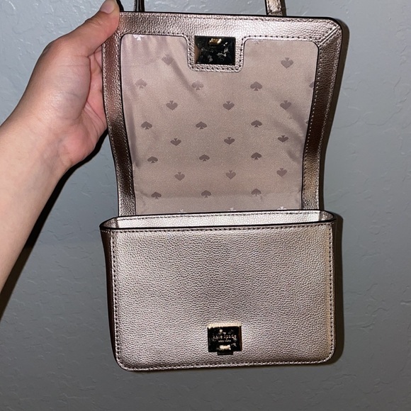 KATE SPADE Maisie Patterson Embellished Metallic Blush Crossbody♠️ - Picture 9 of 11
